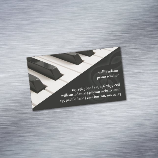 Piano Teacher Magnetic Business Card (In Situ)