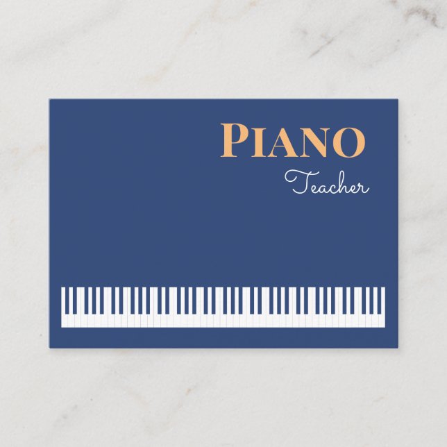 Piano Teacher Modern Stylish Keyboard Music Business Card (Front)