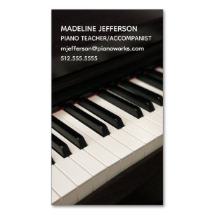 Piano Teacher Music Accompanist Modern Pianist Magnetic Business Card