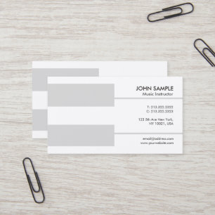 Piano Teacher Music Lessons Instruction Luxury Business Card