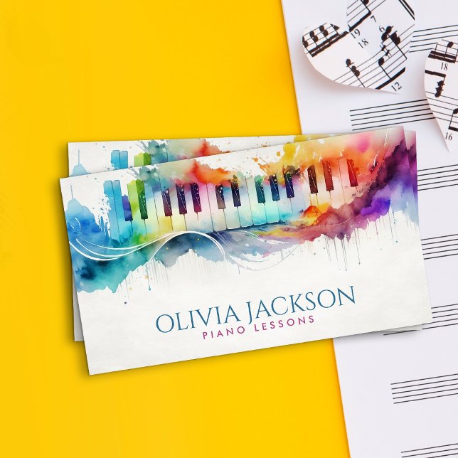 Piano Teacher Music Tutor  Business Card (Creator Uploaded)