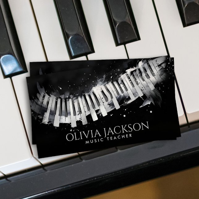 Piano Teacher Music Tutor  Business Card (Creator Uploaded)