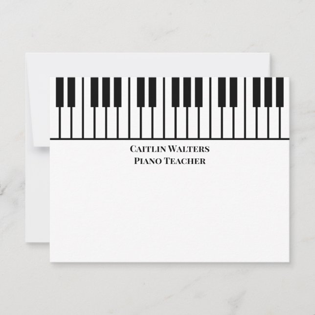Piano Teacher Personal Stationery Card (Front)