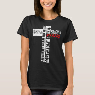 Piano Teacher Pianist Keyboard Cross Jesus Christi T-Shirt