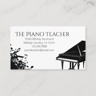 Piano Teacher Pianist Musician's Business Card