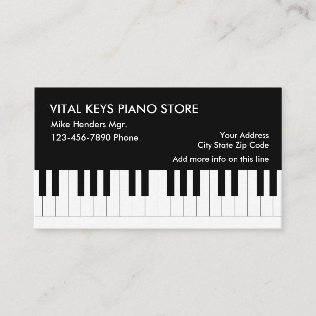 Piano Theme Business Card (Front)
