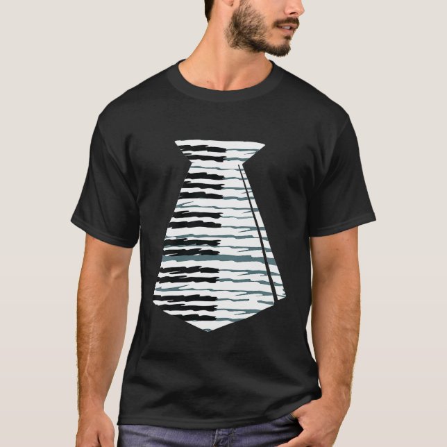 Piano Tie Funny Piano Solo Players Gift T-Shirt (Front)