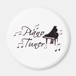 Piano Tuner Music Notes with Pink Pedals and Trim Magnet