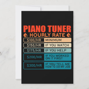 Piano Tuner Vintage Hourly Rate Invitation
