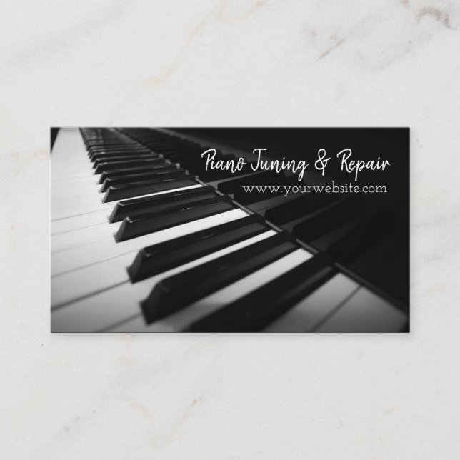 Piano Tuning & Repair Music Instructor Business Business Card (Front)