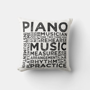 Piano Typography Cushion