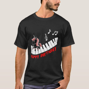 Piano Unicorn Piano Funny Animals Music Happy Birt T-Shirt