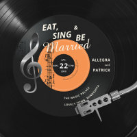 Piano Vinyl Music Themed Treble Clef Black Wedding