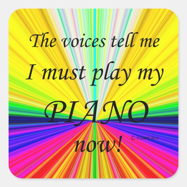 Piano Voices Say Must Play Square Sticker (Front)