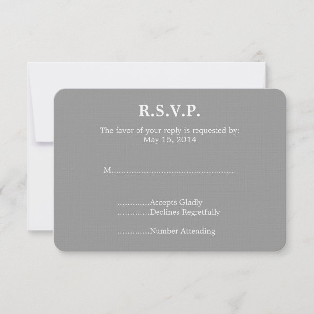 Piano Wedding RSVP Card (Front)
