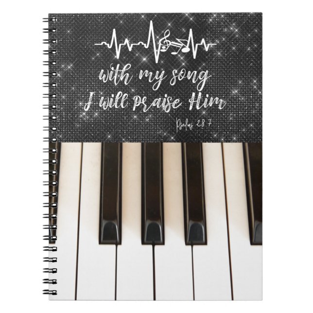 PIano with Psalms Scripture Notebook (Front)