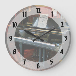 Piano With Sheet Music Large Clock