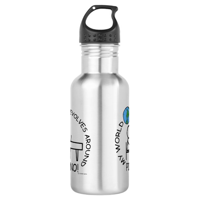 Piano - World Revolves Around 532 Ml Water Bottle (Front)