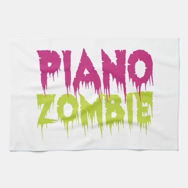 Piano Zombie Tea Towel (Horizontal)