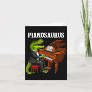 Pianosaurus Funny Piano Playing T-Rex Dinosaur Card