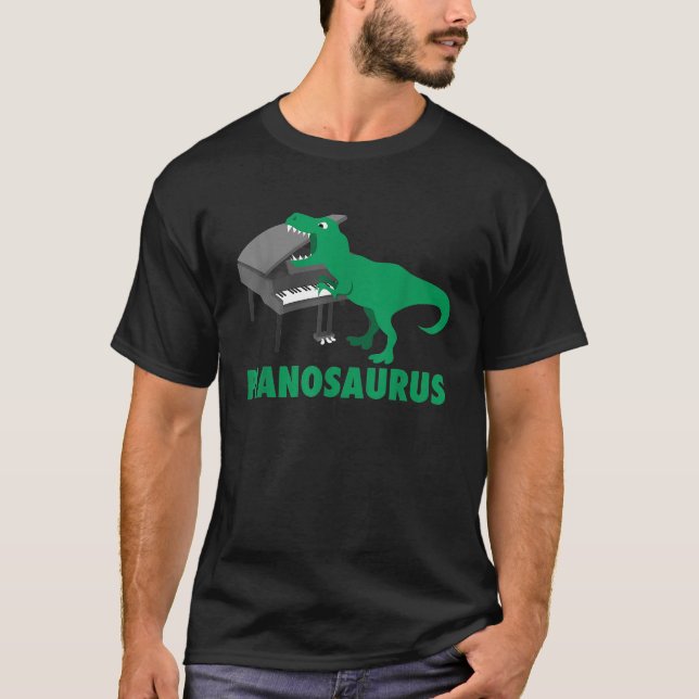 Pianosaurus Piano Dinosaur Percussion Music Funny  T-Shirt (Front)