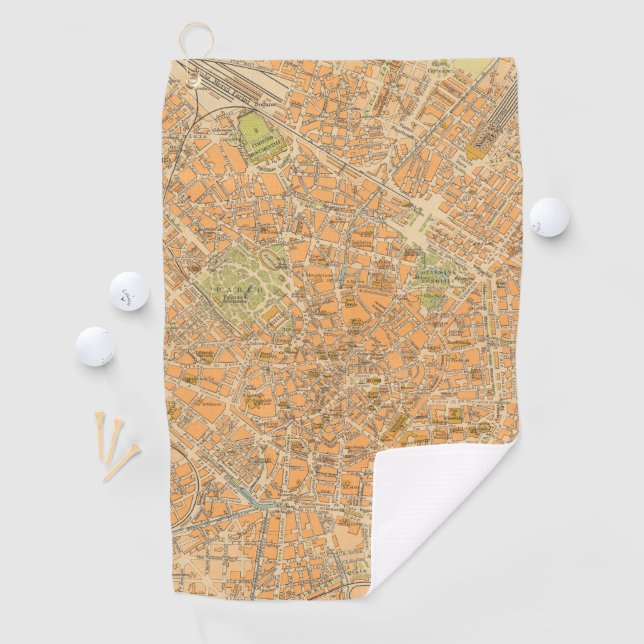 Pianta di Milano - Map of Milan, Italy Golf Towel (InSitu)