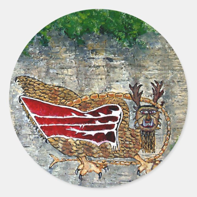 Piasa Bird Illinois Native American Legend Classic Round Sticker (Front)