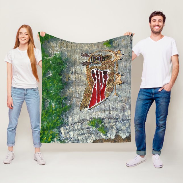 Piasa Bird Illinois Native American Legend Fleece Blanket (In Situ)