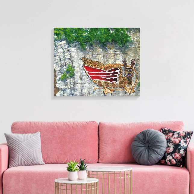 Piasa Bird: The Illinois River Legend Canvas Print (Insitu(LivingRoom))