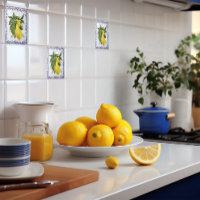 Piastrelle di ceramica con limoni italiani
