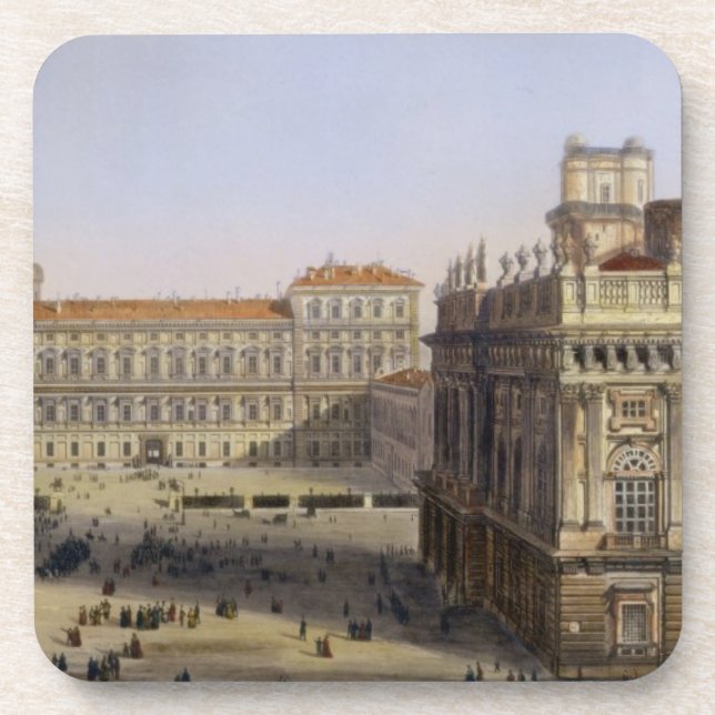 Piazza Castello, Turin, engraved by F. Citterio (c Coaster (Front)