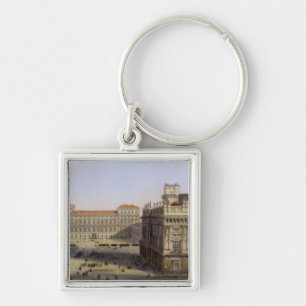 Piazza Castello, Turin, engraved by F. Citterio (c Key Ring