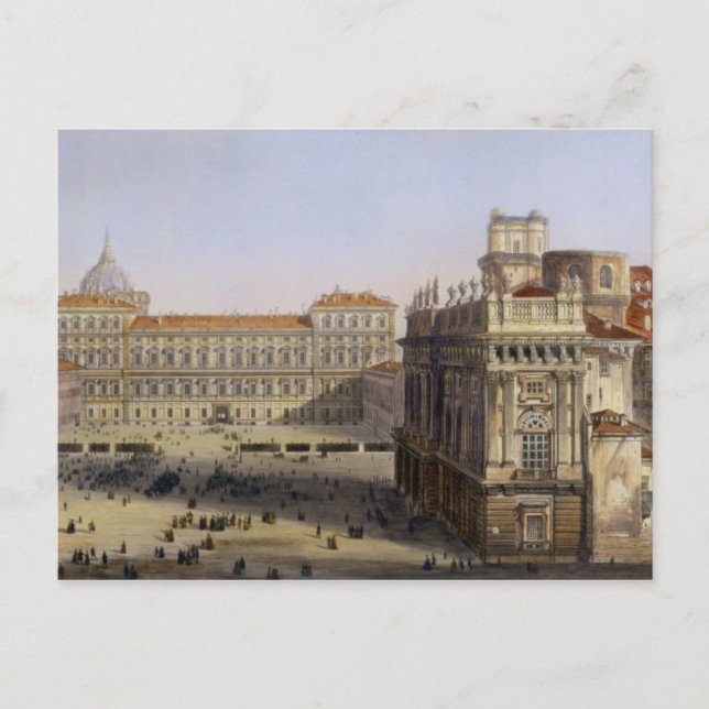 Piazza Castello, Turin, engraved by F. Citterio (c Postcard (Front)