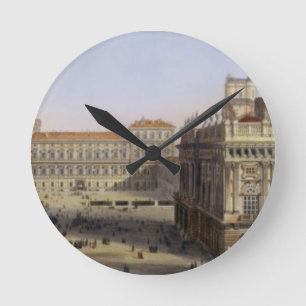 Piazza Castello, Turin, engraved by F. Citterio (c Round Clock