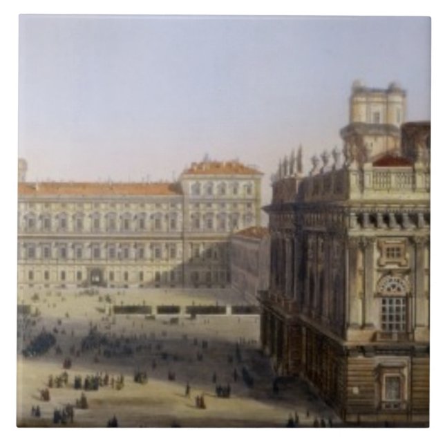 Piazza Castello, Turin, engraved by F. Citterio (c Tile (Front)