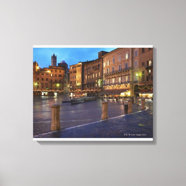 Piazza Del Campo at dusk,Siena. Canvas Print (Front)