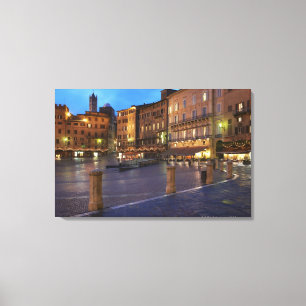 Piazza Del Campo at dusk,Siena. Canvas Print