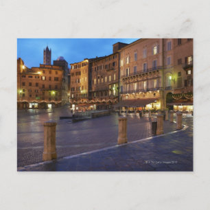 Piazza Del Campo at dusk,Siena. Postcard