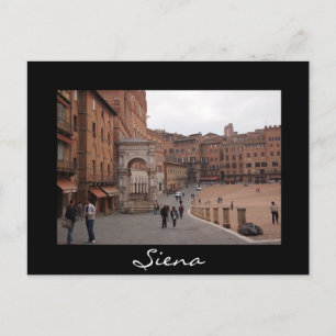 Piazza del Campo, Siena black text postcard