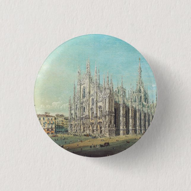 Piazza del Duomo in Milan by Carlo Bossoli   3 Cm Round Badge (Front)