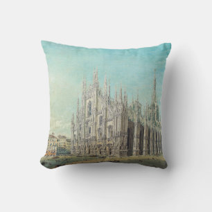 Piazza del Duomo in Milan by Carlo Bossoli   Cushion