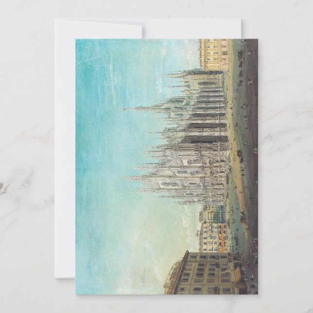 Piazza del Duomo in Milan by Carlo Bossoli   Invitation (Front)