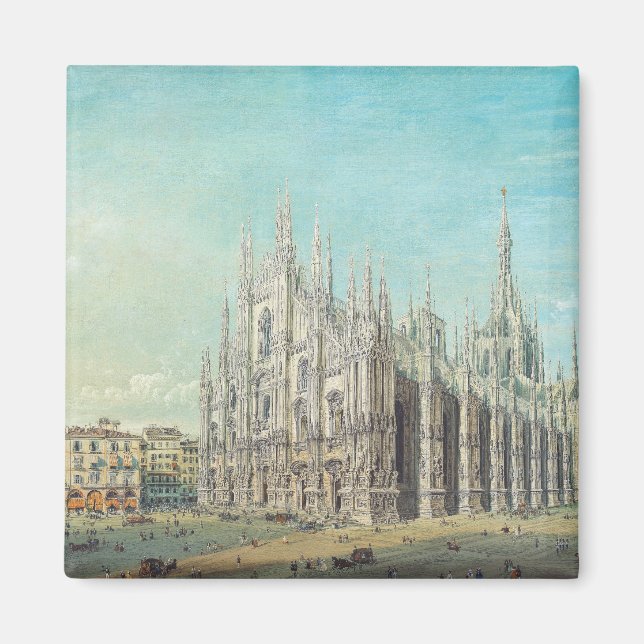 Piazza del Duomo in Milan by Carlo Bossoli   Magnet (Front)