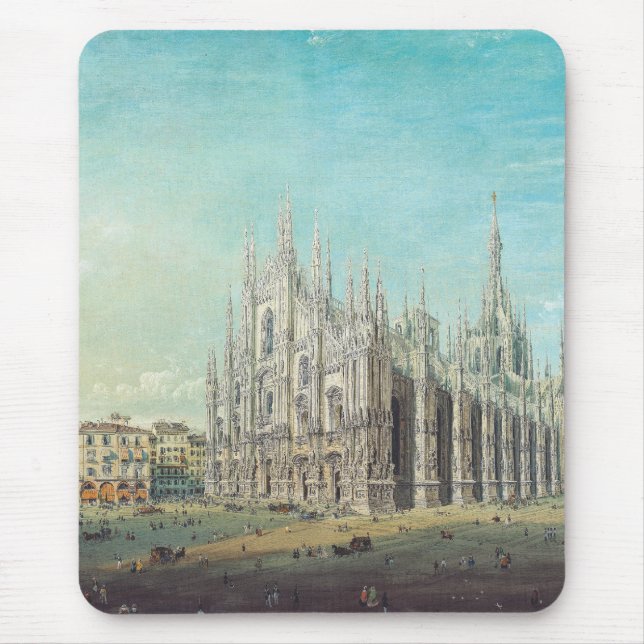 Piazza del Duomo in Milan by Carlo Bossoli   Mouse Mat (Front)
