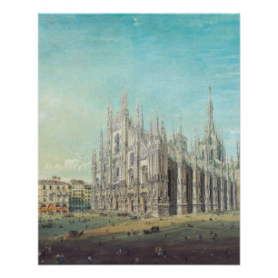 Piazza del Duomo in Milan by Carlo Bossoli Poster