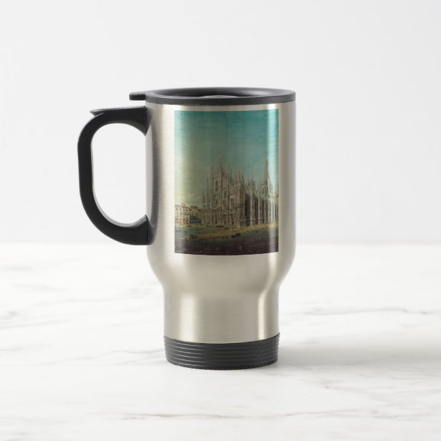 Piazza del Duomo in Milan by Carlo Bossoli   Travel Mug (Left)