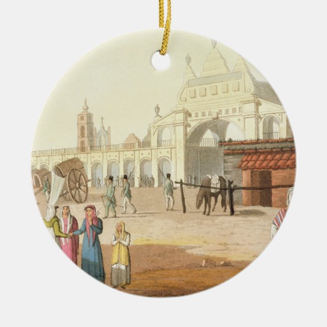 Piazza del Mercato, Buenos Aires, Argentina, from Ceramic Tree Decoration (Front)