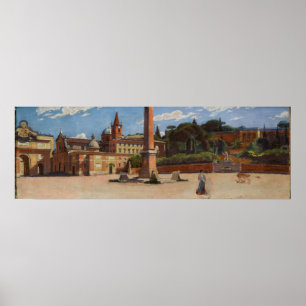 Piazza del Popolo in Rome (1900) Aleksander Gierym Poster