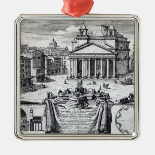 Piazza della Rotonda with a view of Pantheon Metal Tree Decoration