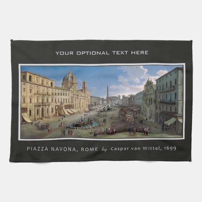 Piazza Navona, Rome custom hand towel (Horizontal)